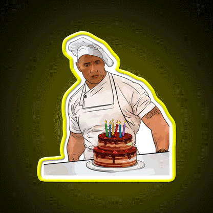 Dwayne Johnson Cooking Birthday Gym Fitness Led Neon Sign Rgb Color