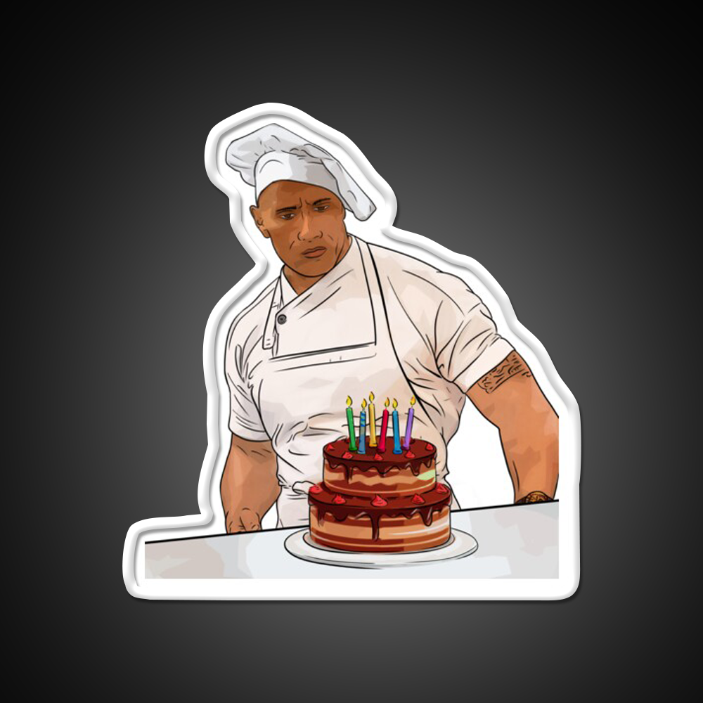 Dwayne Johnson Cooking Birthday Gym Fitness Led Neon Sign Rgb Color