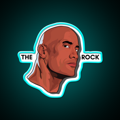 Dwayne Johnson Illustration Artwork Gym Fitness Led Neon Sign Rgb Color