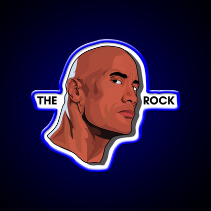 Dwayne Johnson Illustration Artwork Gym Fitness Led Neon Sign Rgb Color