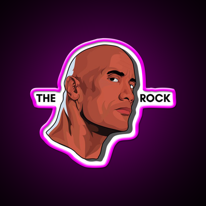 Dwayne Johnson Illustration Artwork Gym Fitness Led Neon Sign Rgb Color