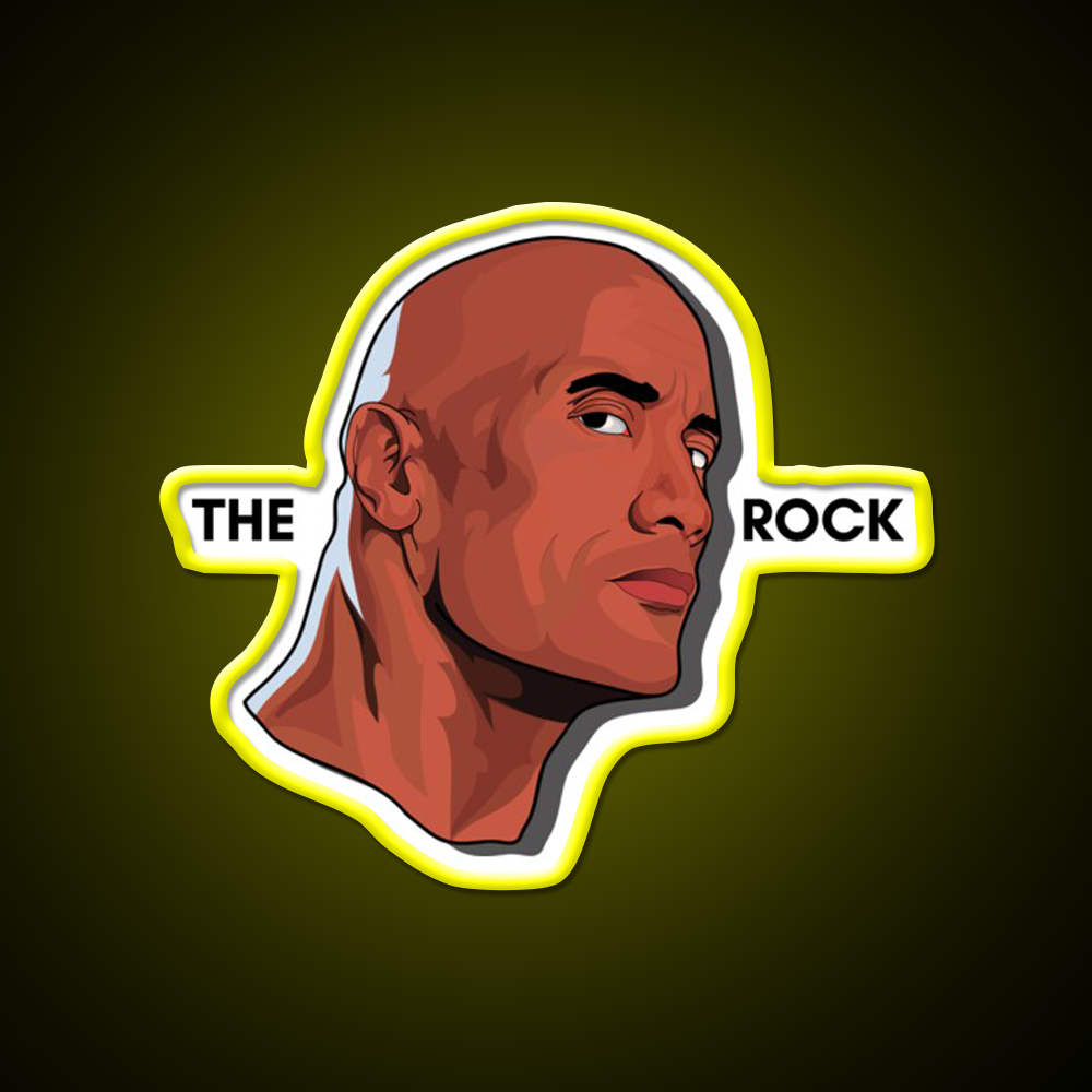 Dwayne Johnson Illustration Artwork Gym Fitness Led Neon Sign Rgb Color