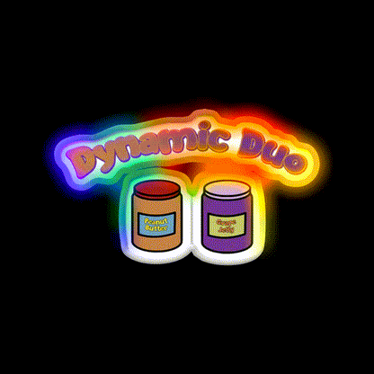 Dynamic Duo Pb And J Snack Food Led Neon Sign Rgb Color - LED neon sign close-up detail