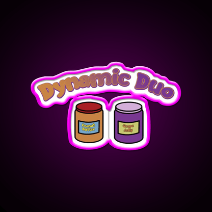 Dynamic Duo Pb And J Snack Food Led Neon Sign Rgb Color - Shineneon