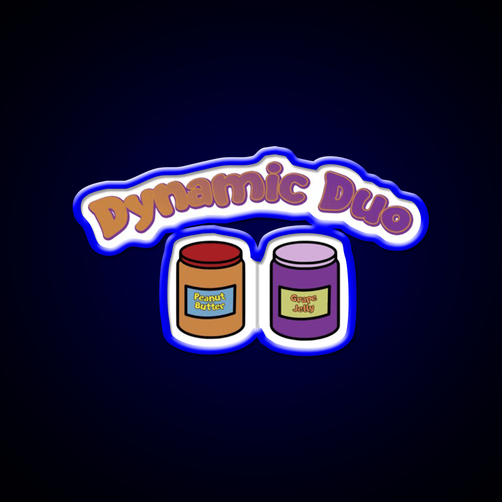 Dynamic Duo Pb And J Snack Food Led Neon Sign Rgb Color - Shineneon