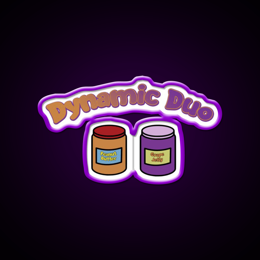 Dynamic Duo Pb And J Snack Food Led Neon Sign Rgb Color - Shineneon