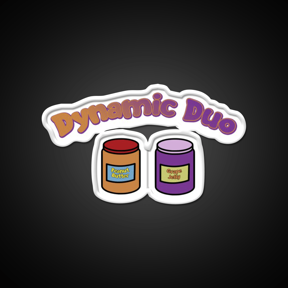 Dynamic Duo Pb And J Snack Food Led Neon Sign Rgb Color - Shineneon