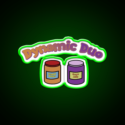 Dynamic Duo Pb And J Snack Food Led Neon Sign Rgb Color - Shineneon