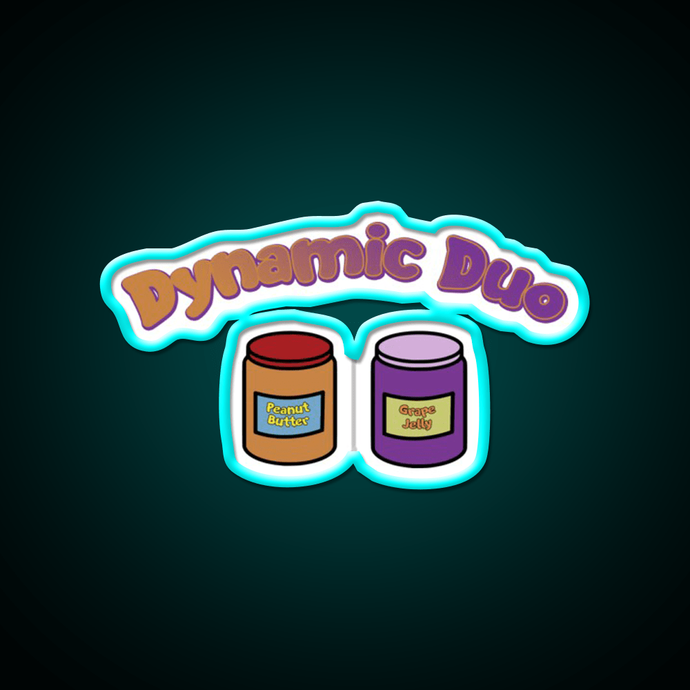 Dynamic Duo Pb And J Snack Food Led Neon Sign Rgb Color - Shineneon