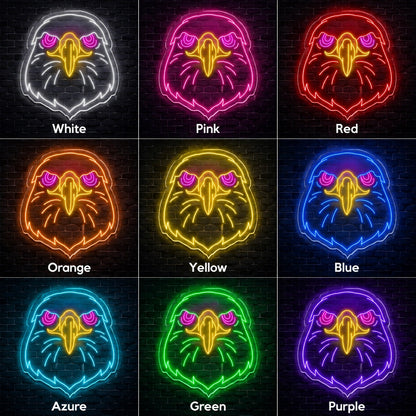Eagle Head Crest Neon Sign LED Neon Sign color grid