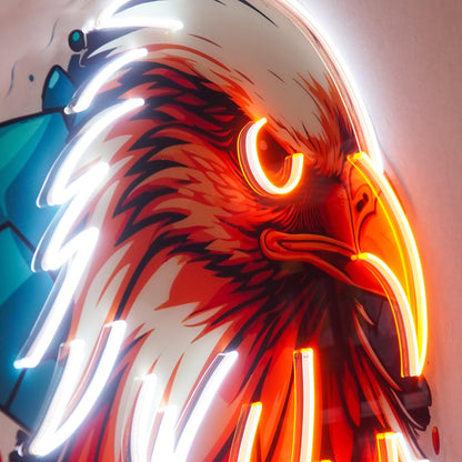 Eagle Head Pop Art Uv Printed Led Neon Sign Wall Decor For Studio Bar | Shineneon
