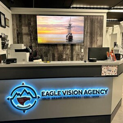 Eagle Vision Agency With Logo 3D Backlit Channel Letters Led Light Sign - Shineneon