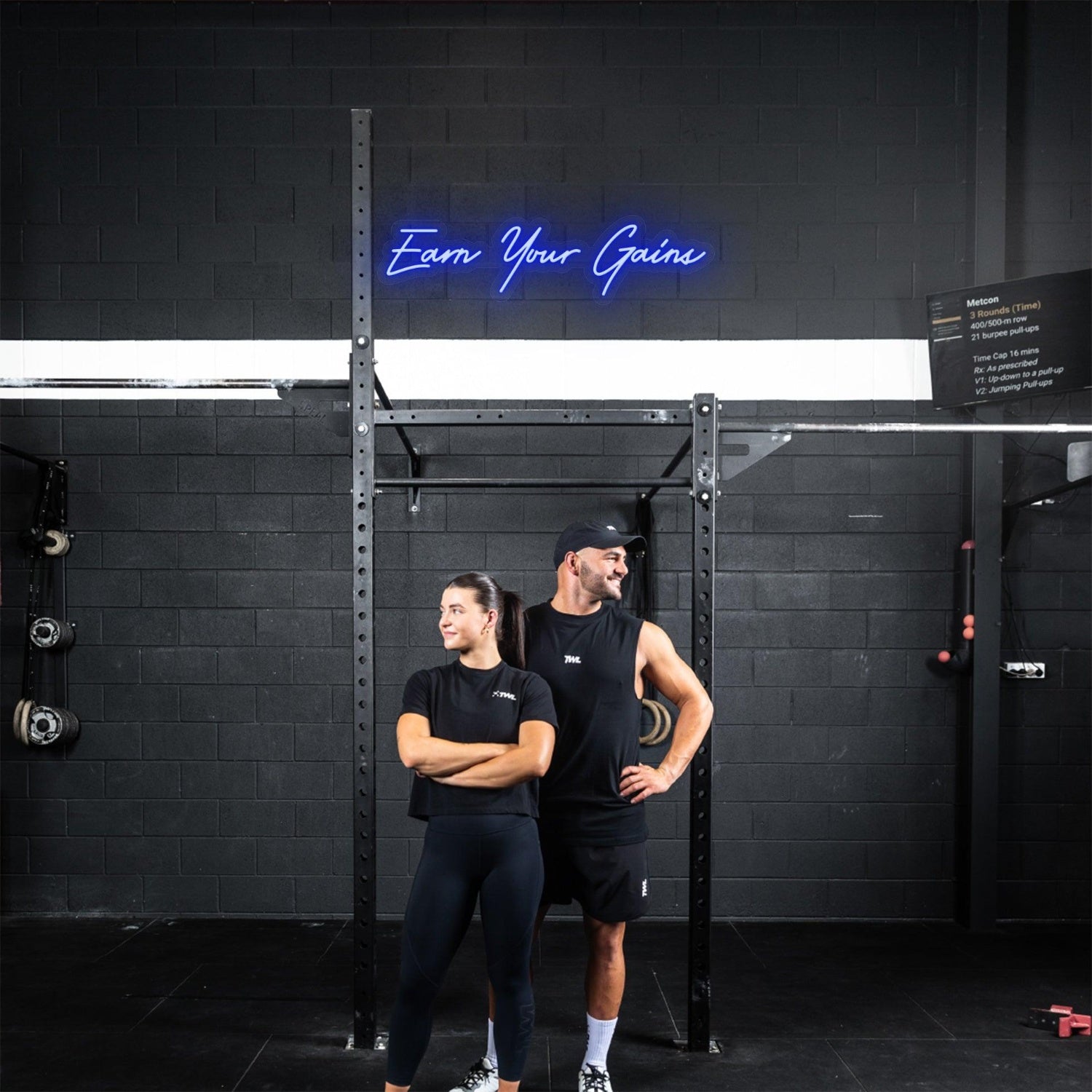 Earn Your Gains Bright Green Handwritten Led Neon Sign For Gym Wall | Shineneon