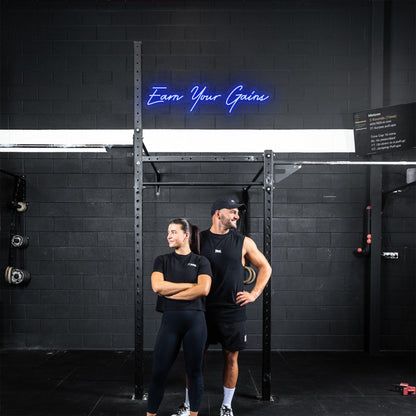 Earn Your Gains Bright Green Handwritten Led Neon Sign For Gym Wall | Shineneon