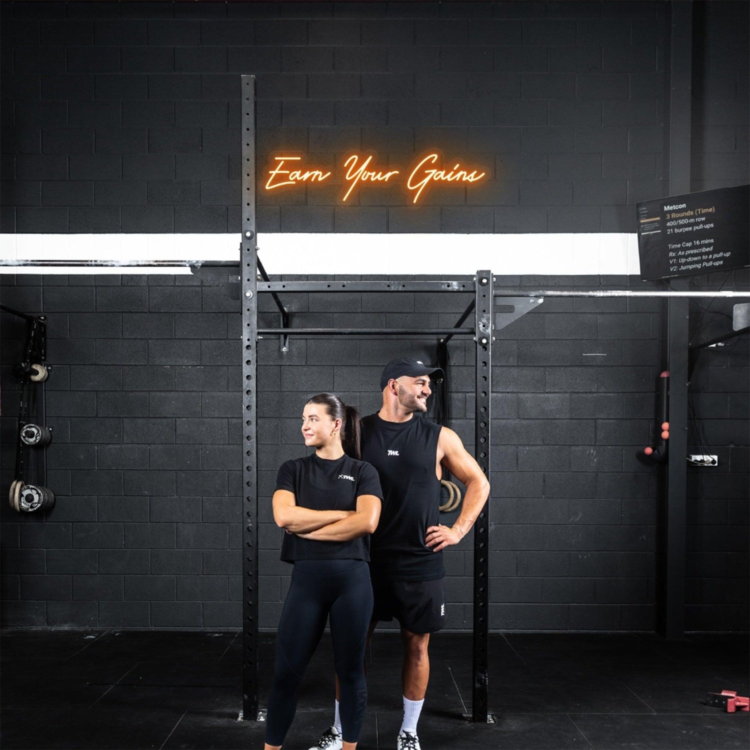 Earn Your Gains Bright Green Handwritten Led Neon Sign For Gym Wall | Shineneon