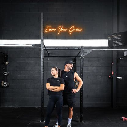 Earn Your Gains Bright Green Handwritten Led Neon Sign For Gym Wall | Shineneon