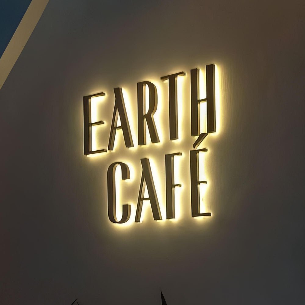 Earth Cafe 3D Backlit Letters Aluminum Business Metal Led Sign - Shineneon