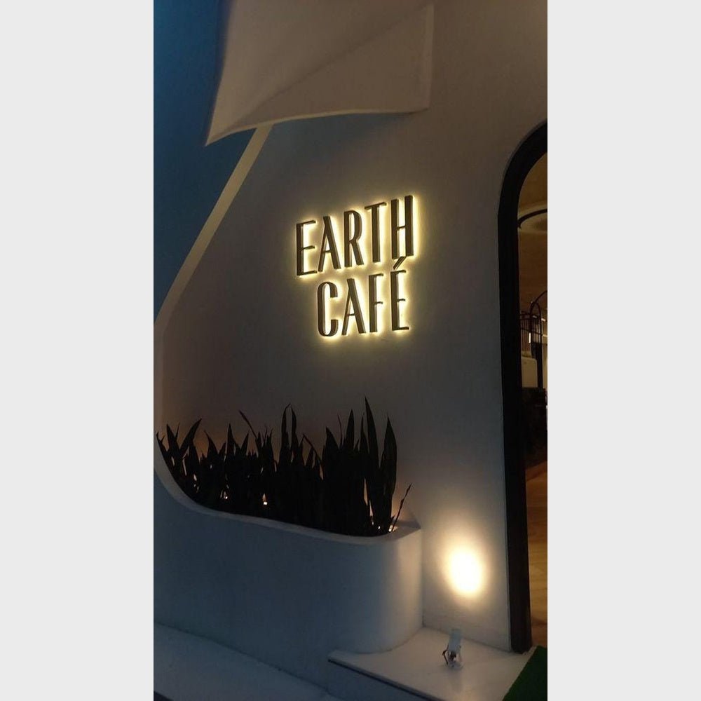 Earth Cafe 3D Frontlit And Backlit Channel Letter Led Light Sign - Shineneon