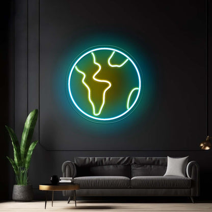 Earth Neon Light For Home Decor