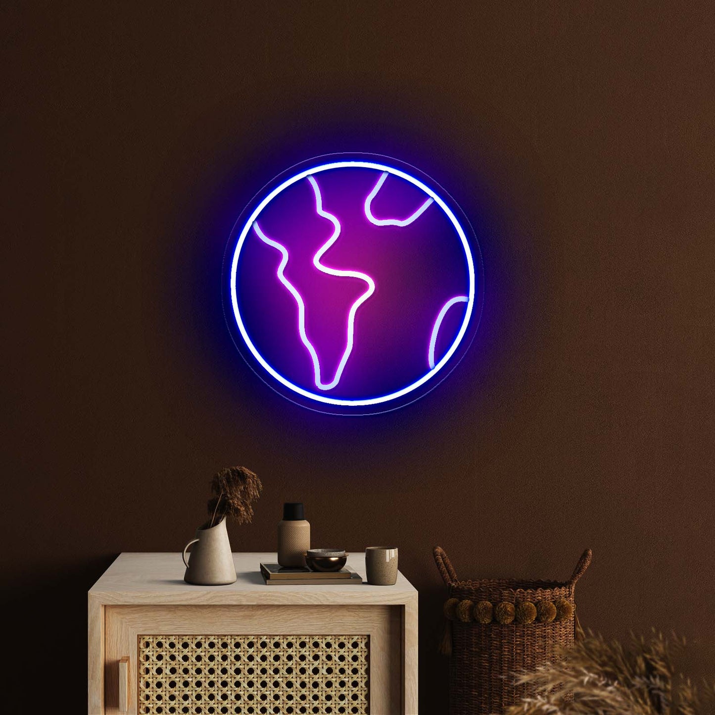 Earth Neon Light For Home Decor