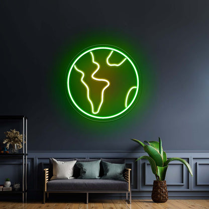 Earth Neon Light For Home Decor