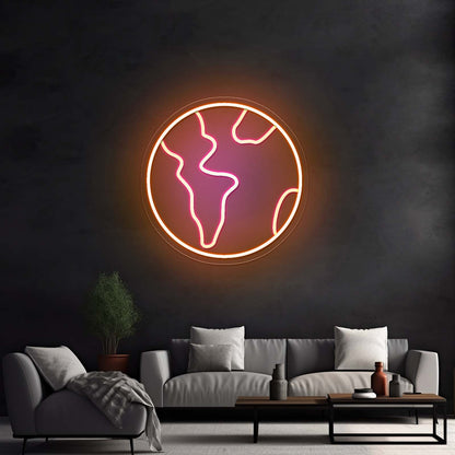 Earth Neon Light For Home Decor