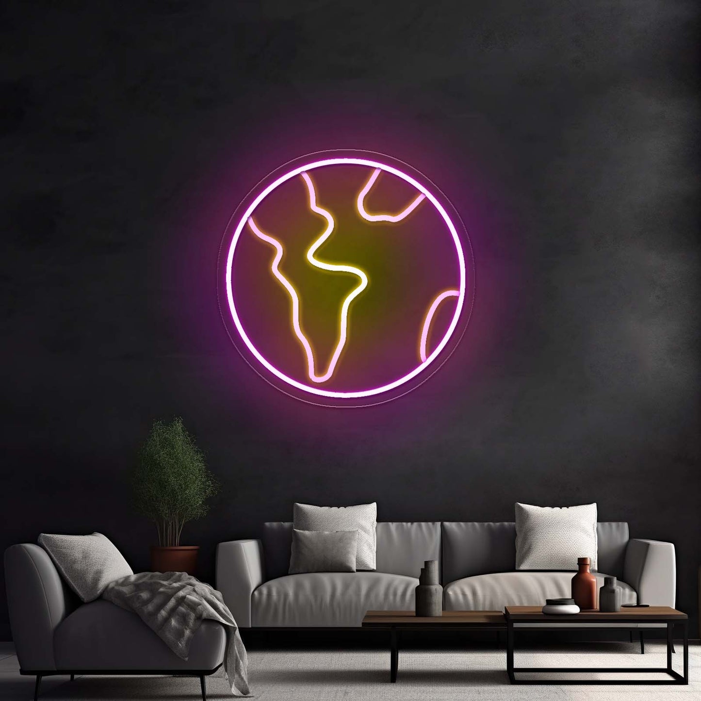 Earth Neon Light For Home Decor