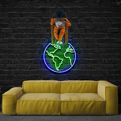 Earth News Blue Green Led Neon Sign Wall Art For Home Decor | Shineneon