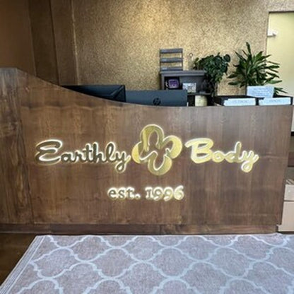 Earthly Body Est 1996 With Logo 3D Backlit Channel Letters Led Light Sign - Shineneon