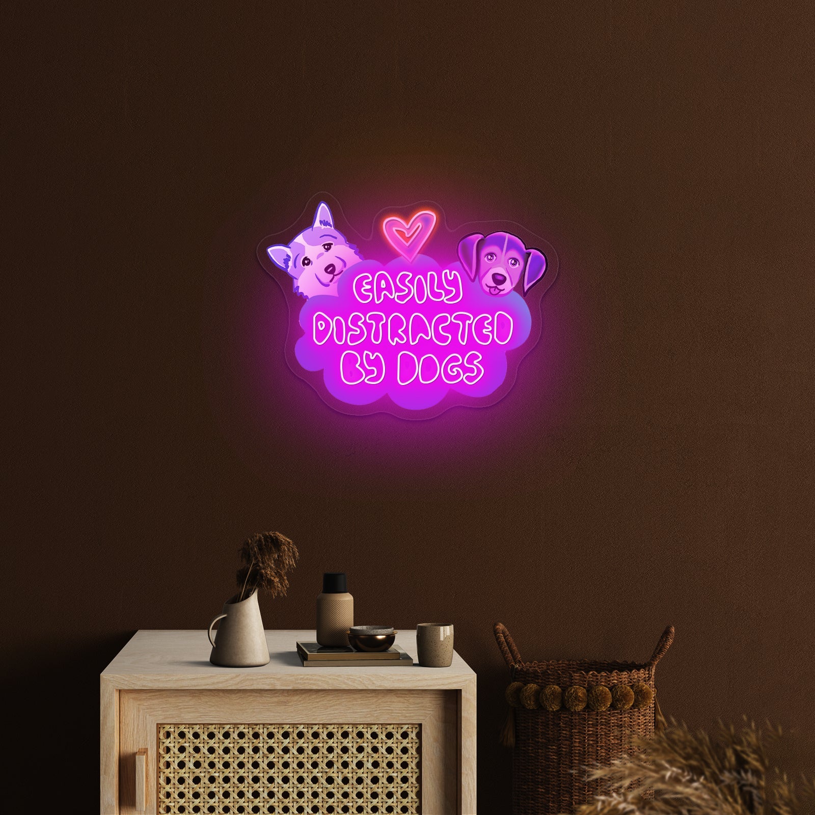 Easily Distracted By Dogs Cute Animal Neon Signs - Shineneon