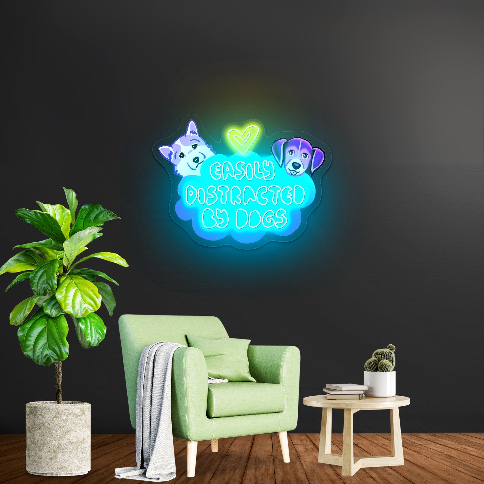Easily Distracted By Dogs Cute Animal Neon Signs - Shineneon