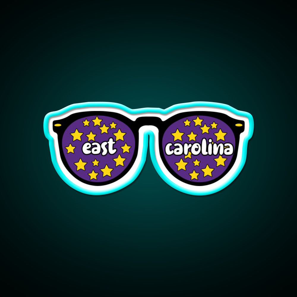 East Carolina Sunglasses Beer Bar Decor Led Neon Sign Rgb Color - Size and dimension reference