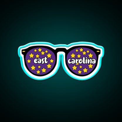 East Carolina Sunglasses Beer Bar Decor Led Neon Sign Rgb Color - Size and dimension reference