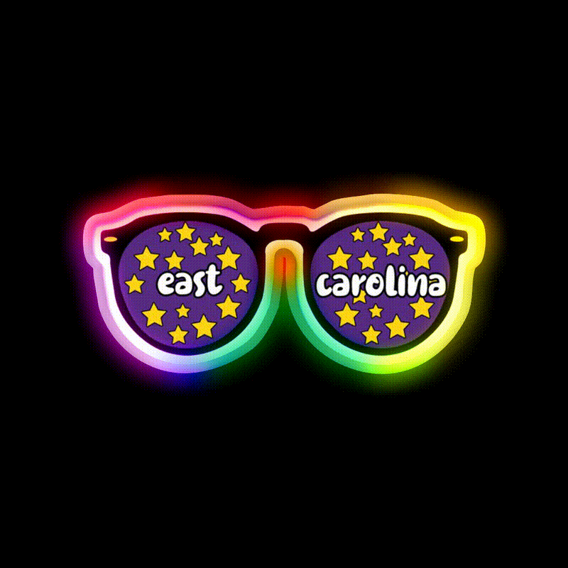 East Carolina Sunglasses Beer Bar Decor Led Neon Sign Rgb Color - LED neon sign close-up detail