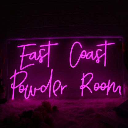 East Coast Pouder Room Pink Led Neon Sign | Shineneon