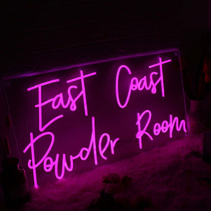 East Coast Pouder Room Pink Led Neon Sign | Shineneon