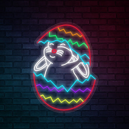 Easter Bunny Broken Egg Led Neon Sign | Shineneon