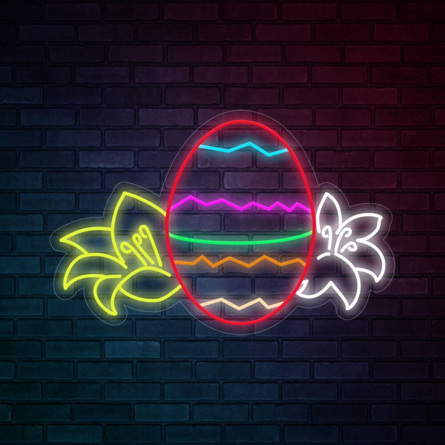 Easter Flowers And Easter Eggs Led Neon Sign | Shineneon