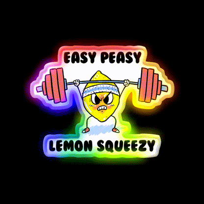 Easy Peasy Lemon Squeezy Gym Fitness Led Neon Sign Rgb Color