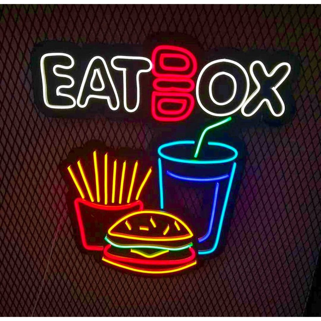 Eat Box Burger Fries Coke Led Sign Business Neon Sign - Shineneon