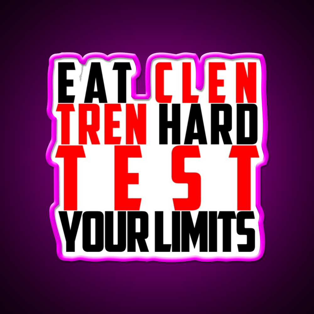 Eat Clen Tren Hard Black Gym Fitness Led Neon Sign Rgb Color - Shineneon