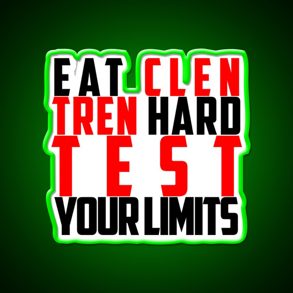 Eat Clen Tren Hard Black Gym Fitness Led Neon Sign Rgb Color - Shineneon