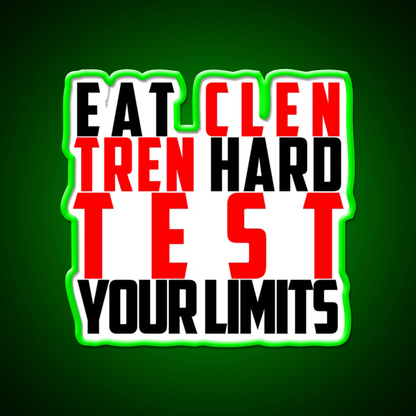 Eat Clen Tren Hard Black Gym Fitness Led Neon Sign Rgb Color - Shineneon