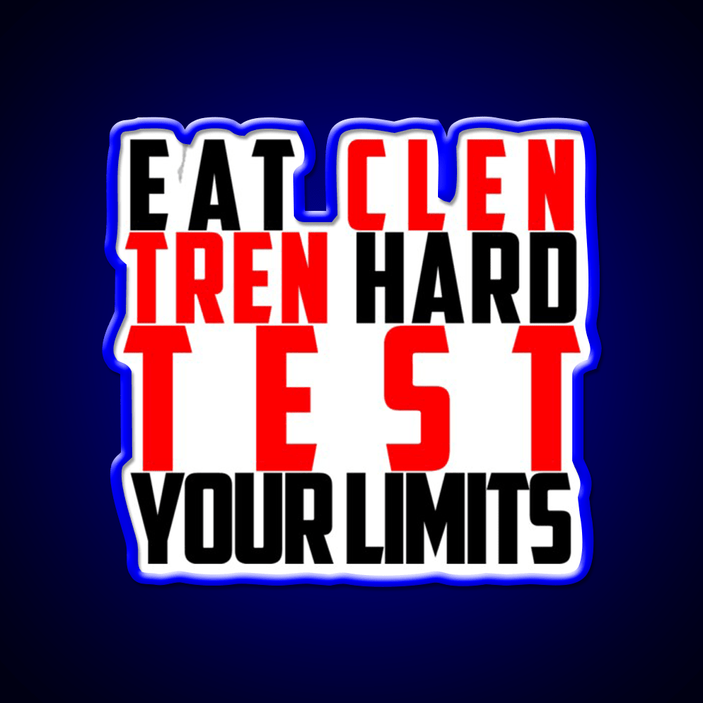 Eat Clen Tren Hard Black Gym Fitness Led Neon Sign Rgb Color - Shineneon