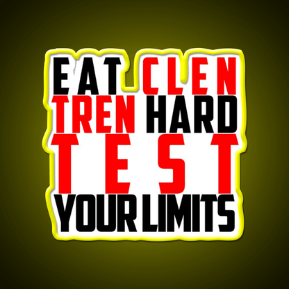 Eat Clen Tren Hard Black Gym Fitness Led Neon Sign Rgb Color - Shineneon