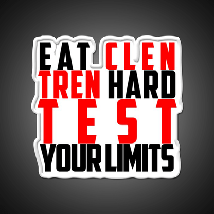 Eat Clen Tren Hard Black Gym Fitness Led Neon Sign Rgb Color - Shineneon