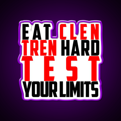 Eat Clen Tren Hard Black Gym Fitness Led Neon Sign Rgb Color - Shineneon