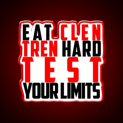 Eat Clen Tren Hard Black Gym Fitness Led Neon Sign Rgb Color - Shineneon