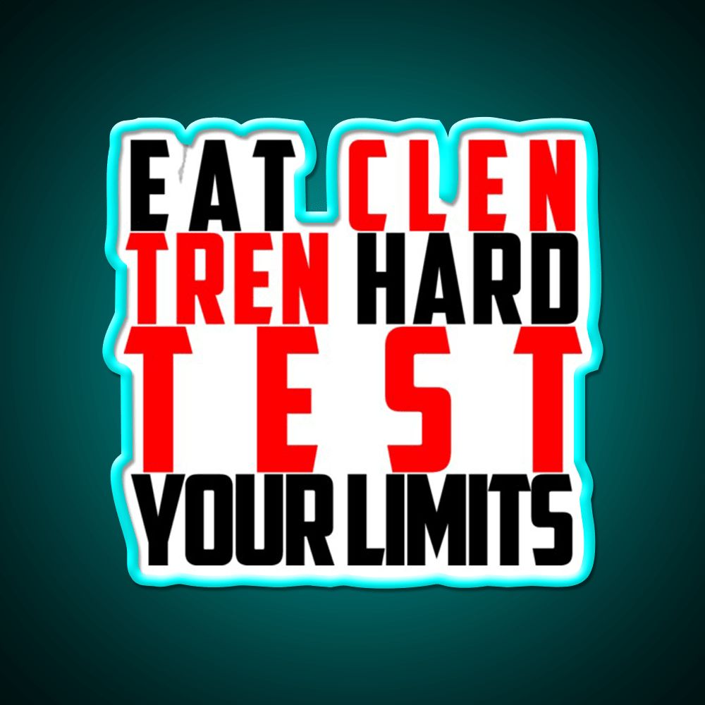 Eat Clen Tren Hard Black Gym Fitness Led Neon Sign Rgb Color - Shineneon