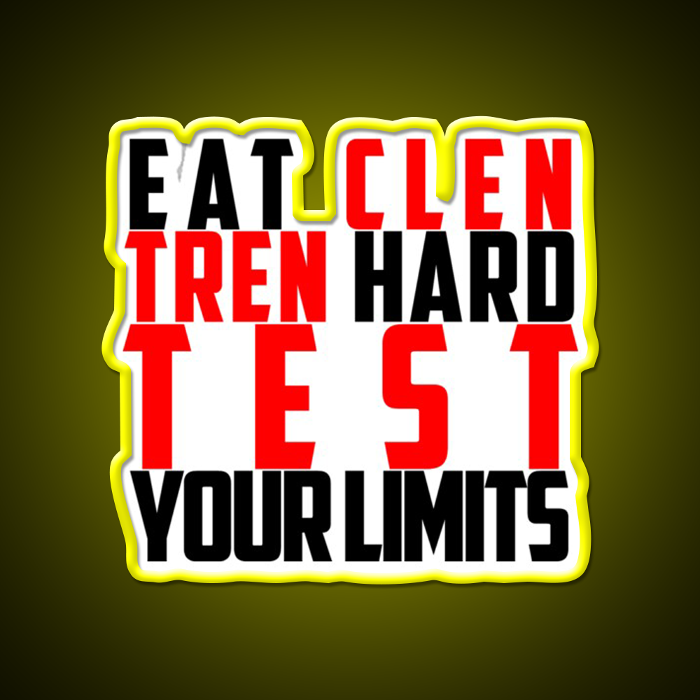 Eat Clen Tren Hard Black Gym Fitness Led Neon Sign Rgb Color - LED neon sign view 7